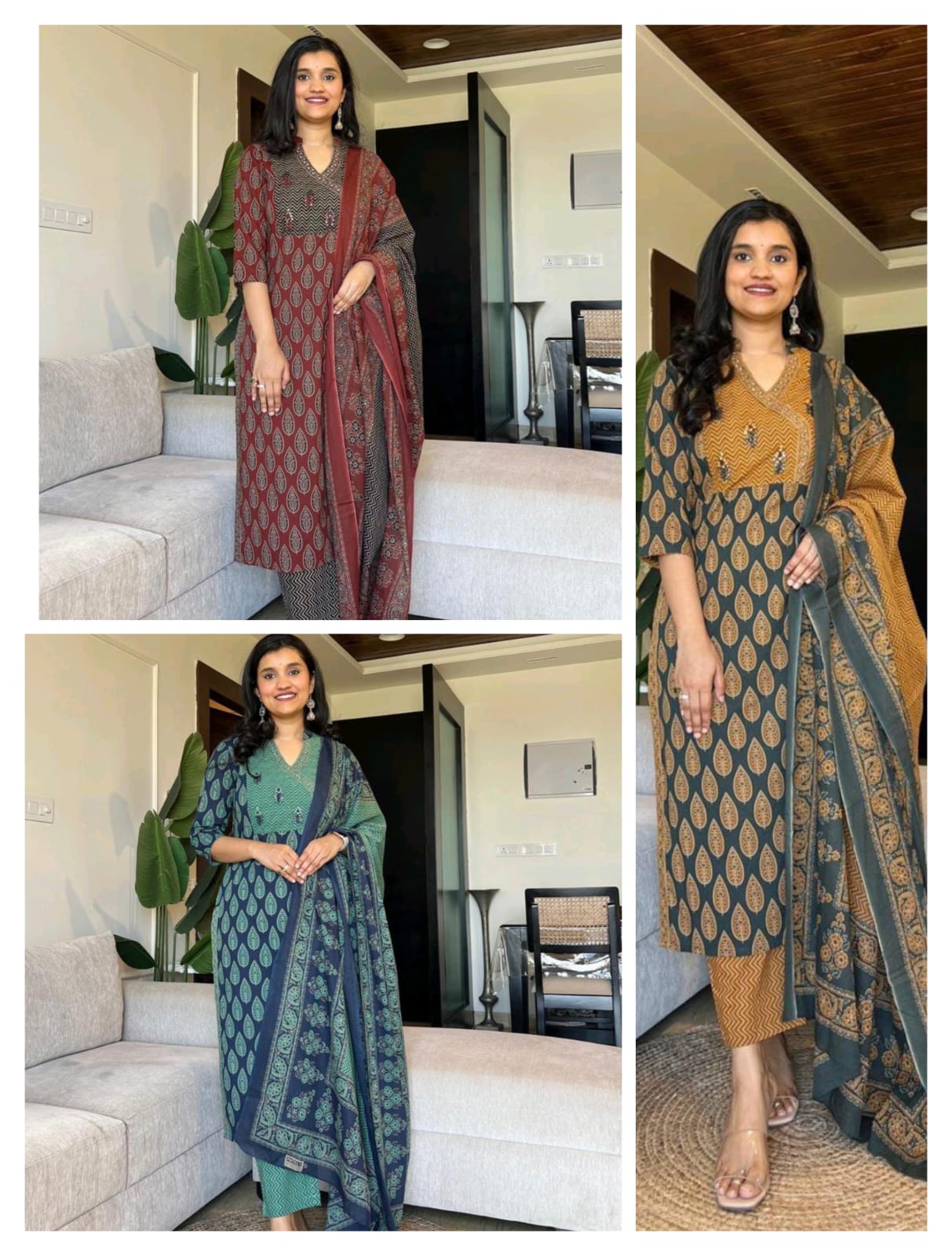 Premium Azrak Pure Cotton Suit Set with Handwork & Dupatta