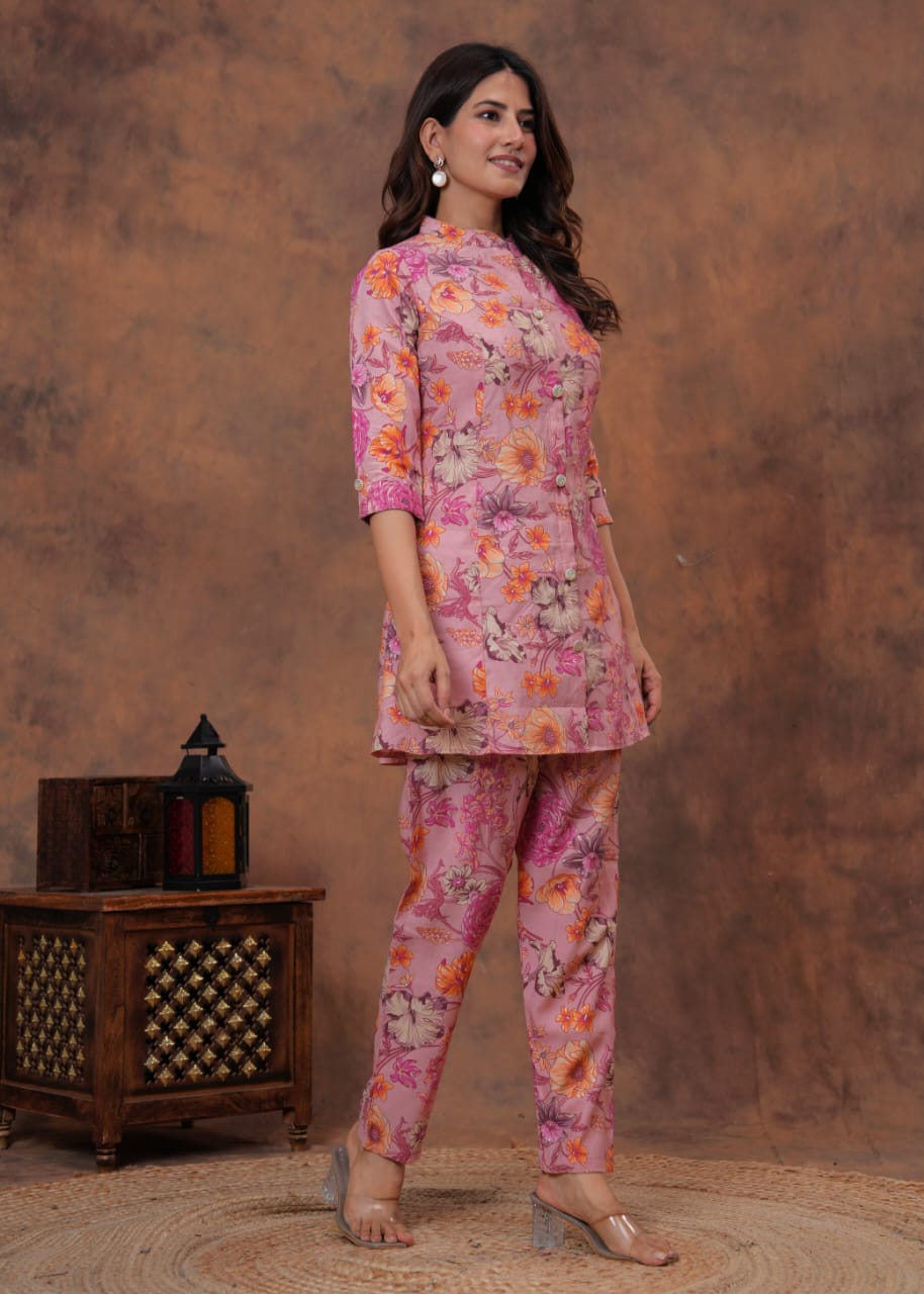 Elegant Muslin Floral Co-ord Set