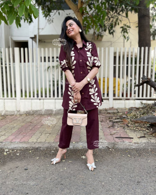 Premium Embroidered Cotton Co-Ord Set