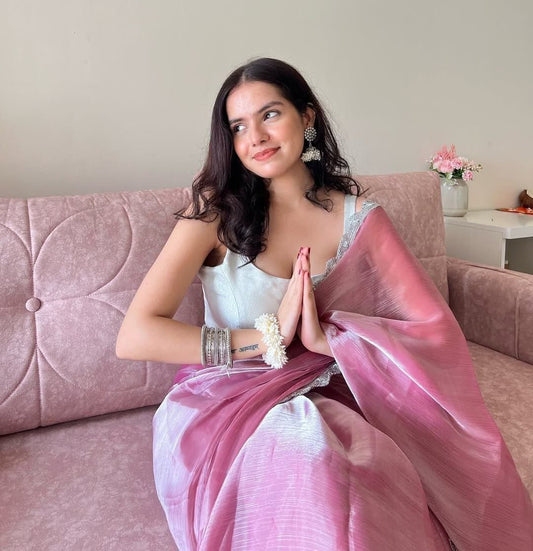 Jimmy Choo Fabric Saree with Embroidered Blouse