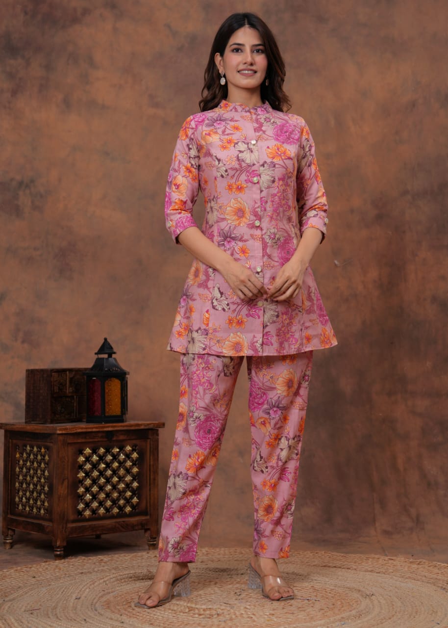 Elegant Muslin Floral Co-ord Set