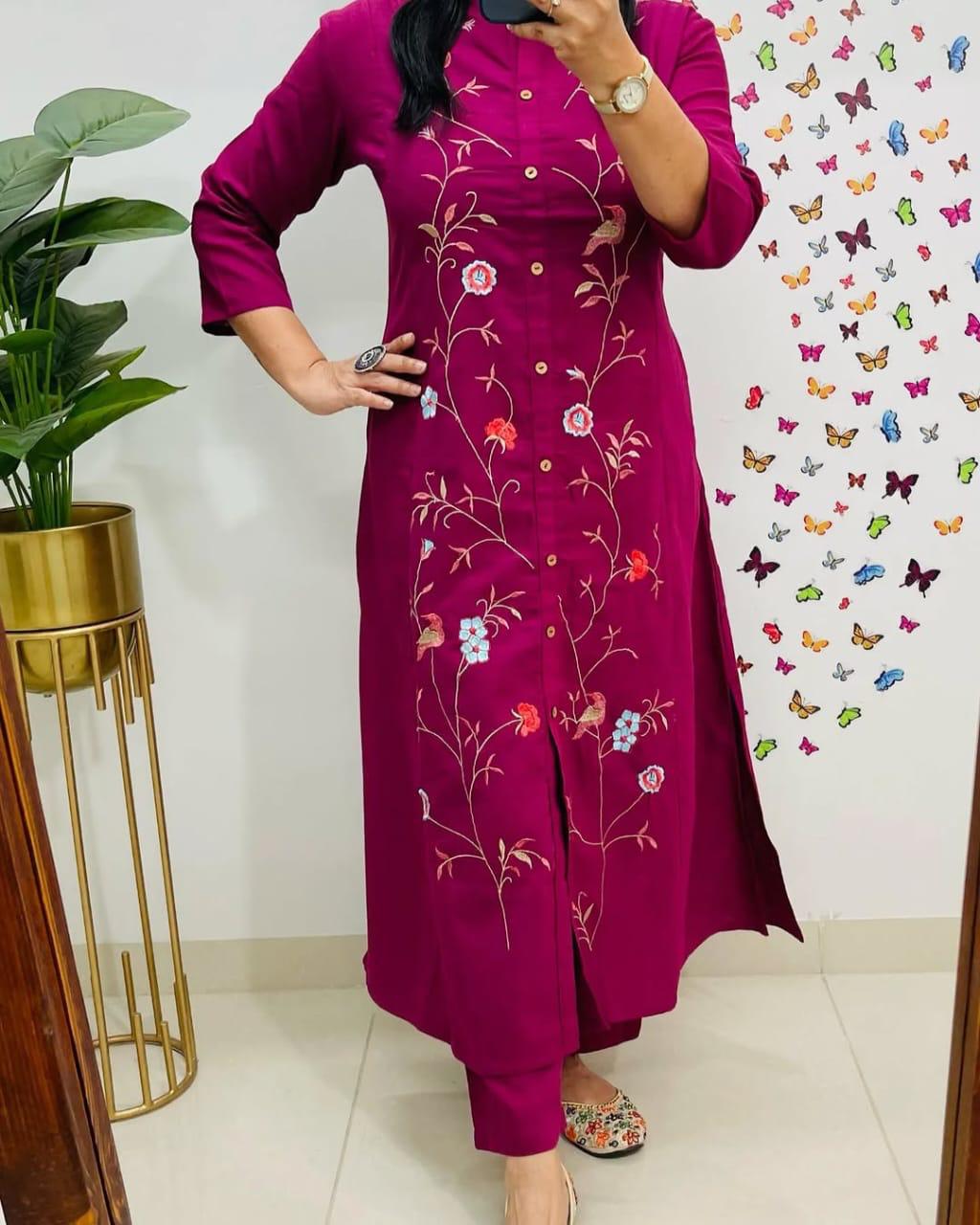 Premium Cotton Embroidered Co-ord Set