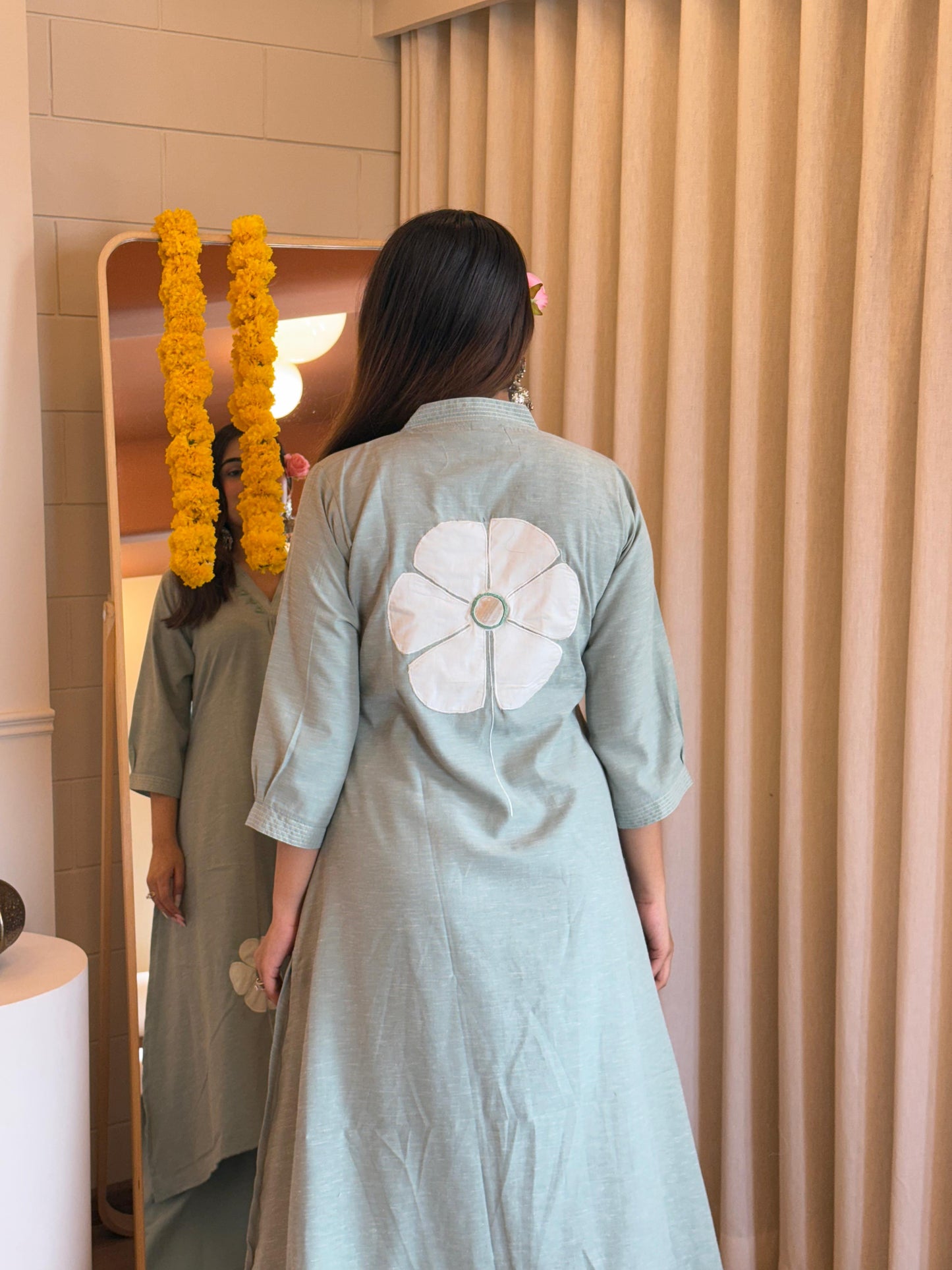 Pure South Cotton Kurta Set with Real Mirror Work