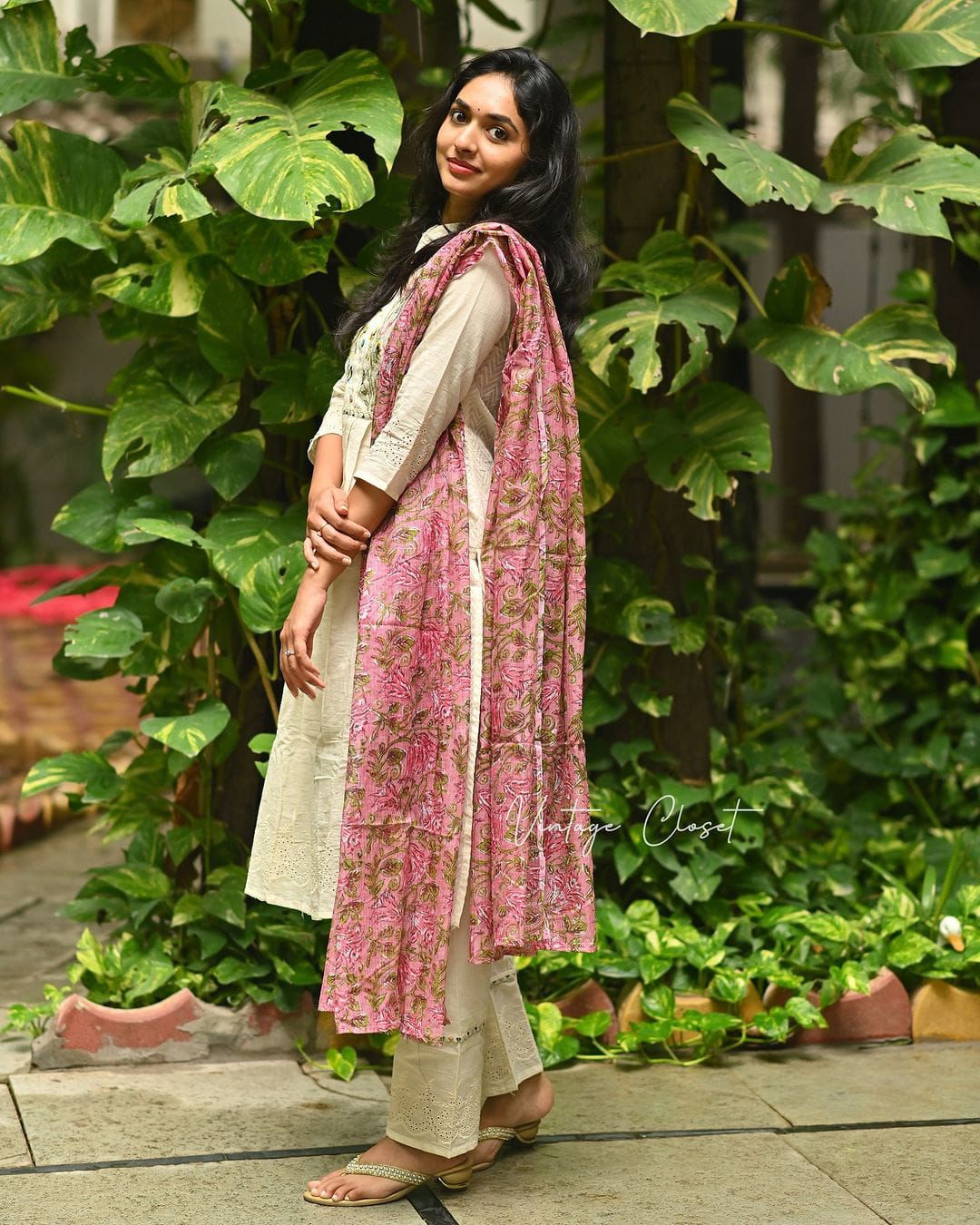 Cotton Embroidered Kurta Pant Set with Kota Doria Dupatta