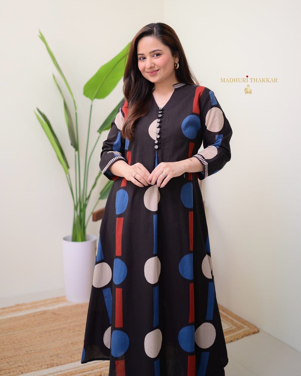 Elegant Cotton Co-Ord Set with Porcine Print