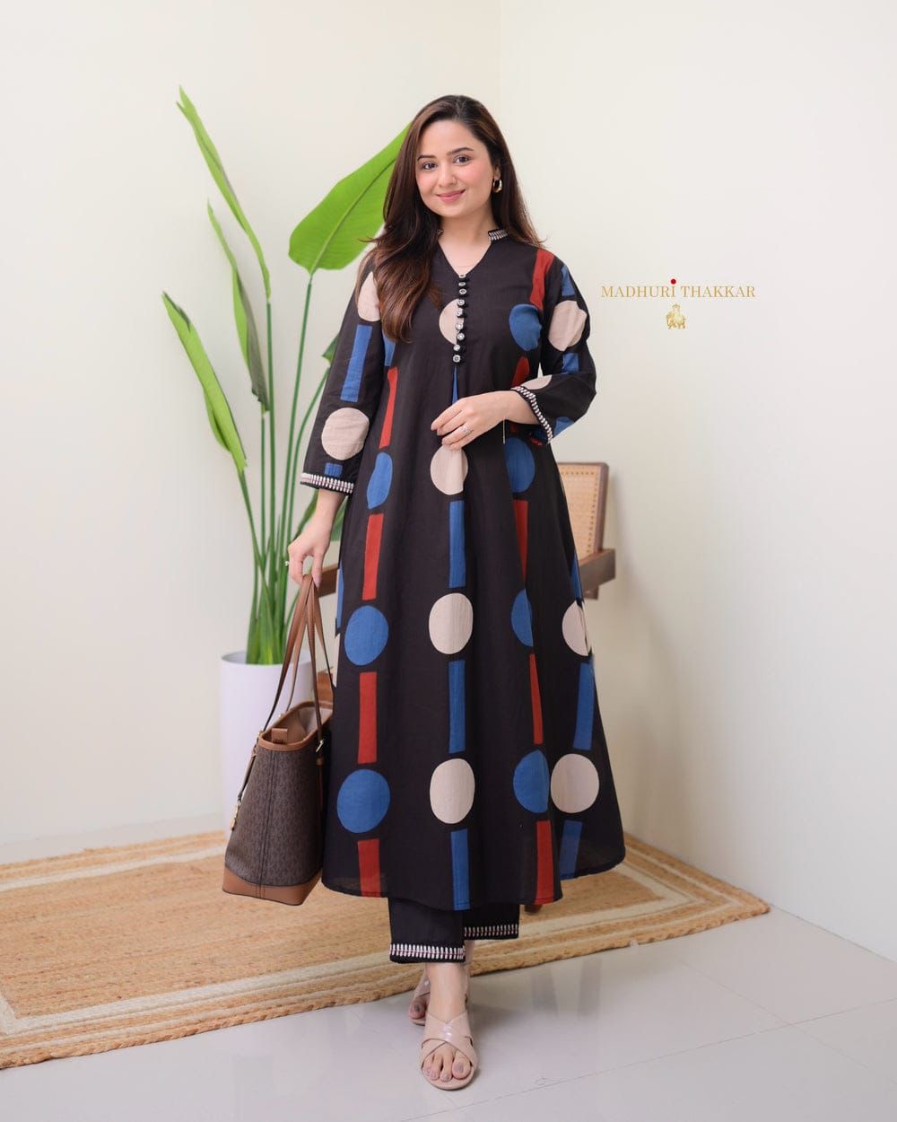 Elegant Cotton Co-Ord Set with Porcine Print