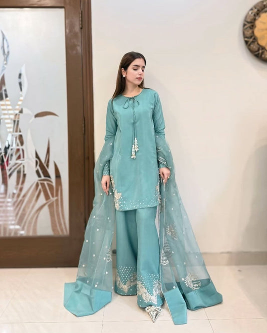Designer Crepe Silk Suit Set for Women
