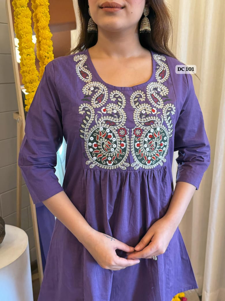 Elegant Embroidered Cotton Co-ord Set