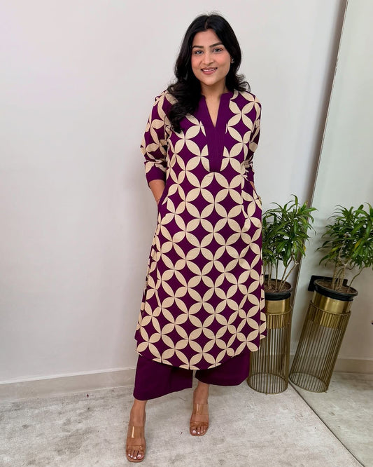 Floral Printed Kurta Pant Set for Women