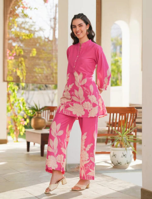 Pink Floral Print Co-ord Set