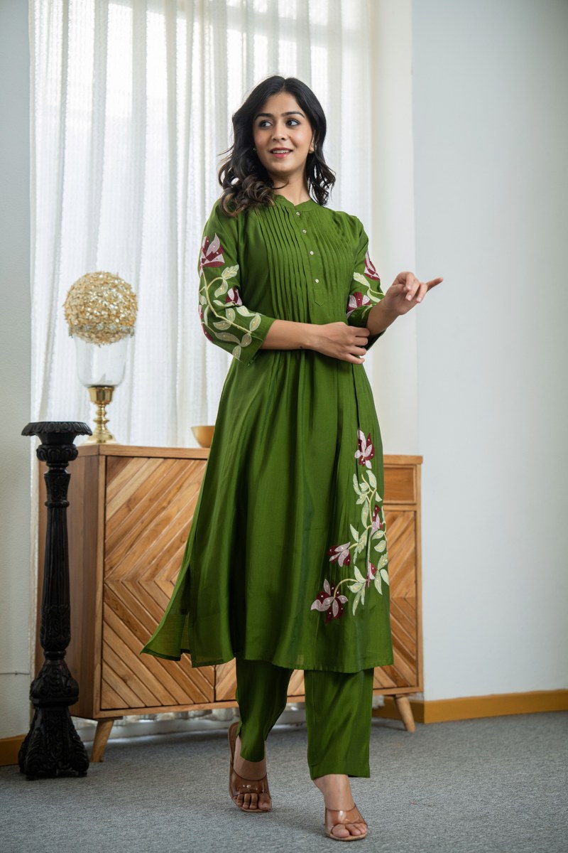 Pure Cotton Embroidered Kurti Pant Set for Women