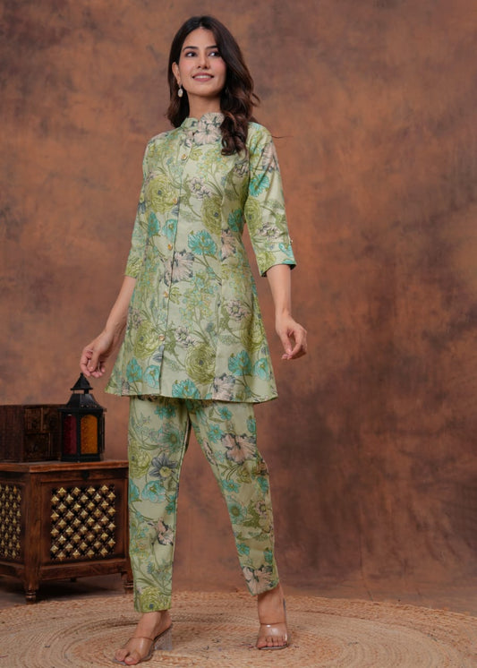 Elegant Muslin Floral Co-ord Set