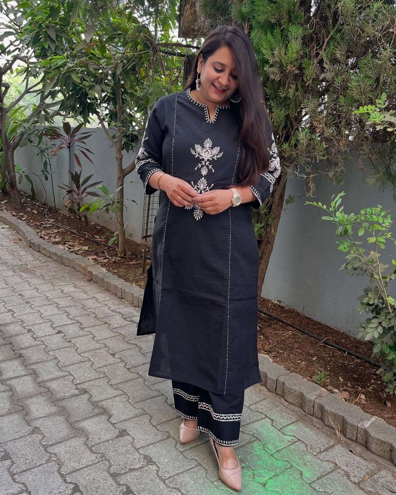Women’s Cotton Co-ord Set with Embroidery