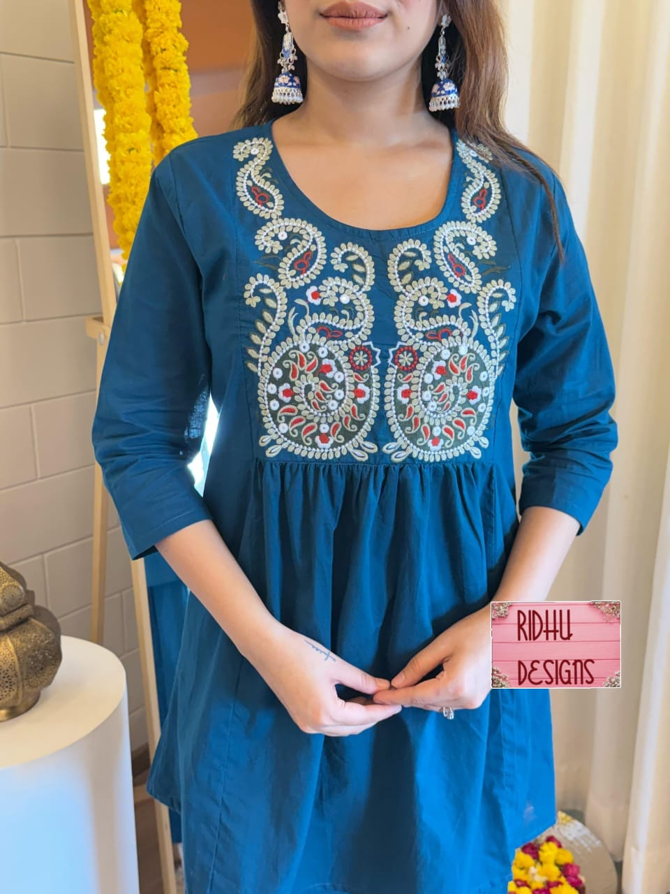 Elegant Embroidered Cotton Co-ord Set