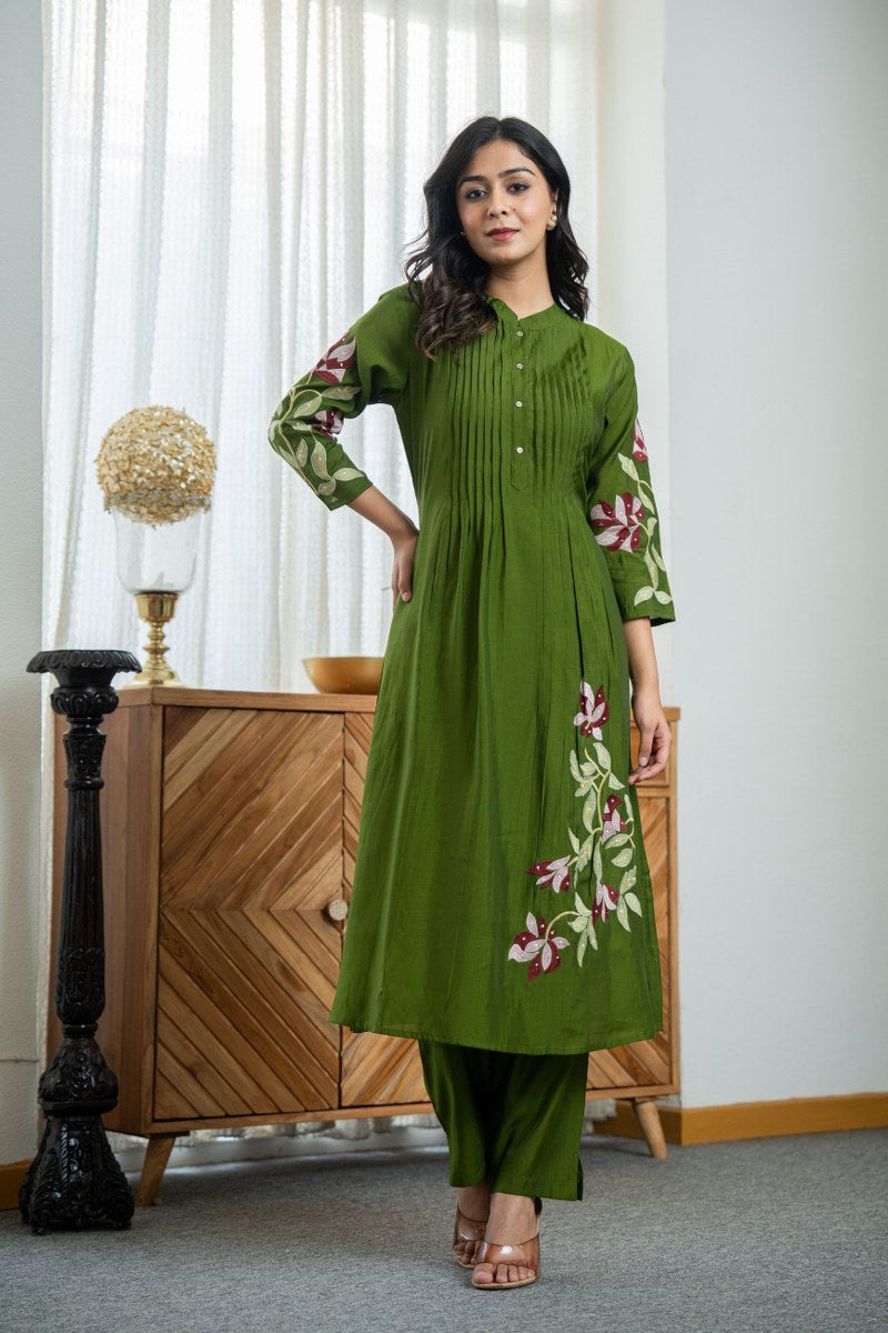 Pure Cotton Embroidered Kurti Pant Set for Women