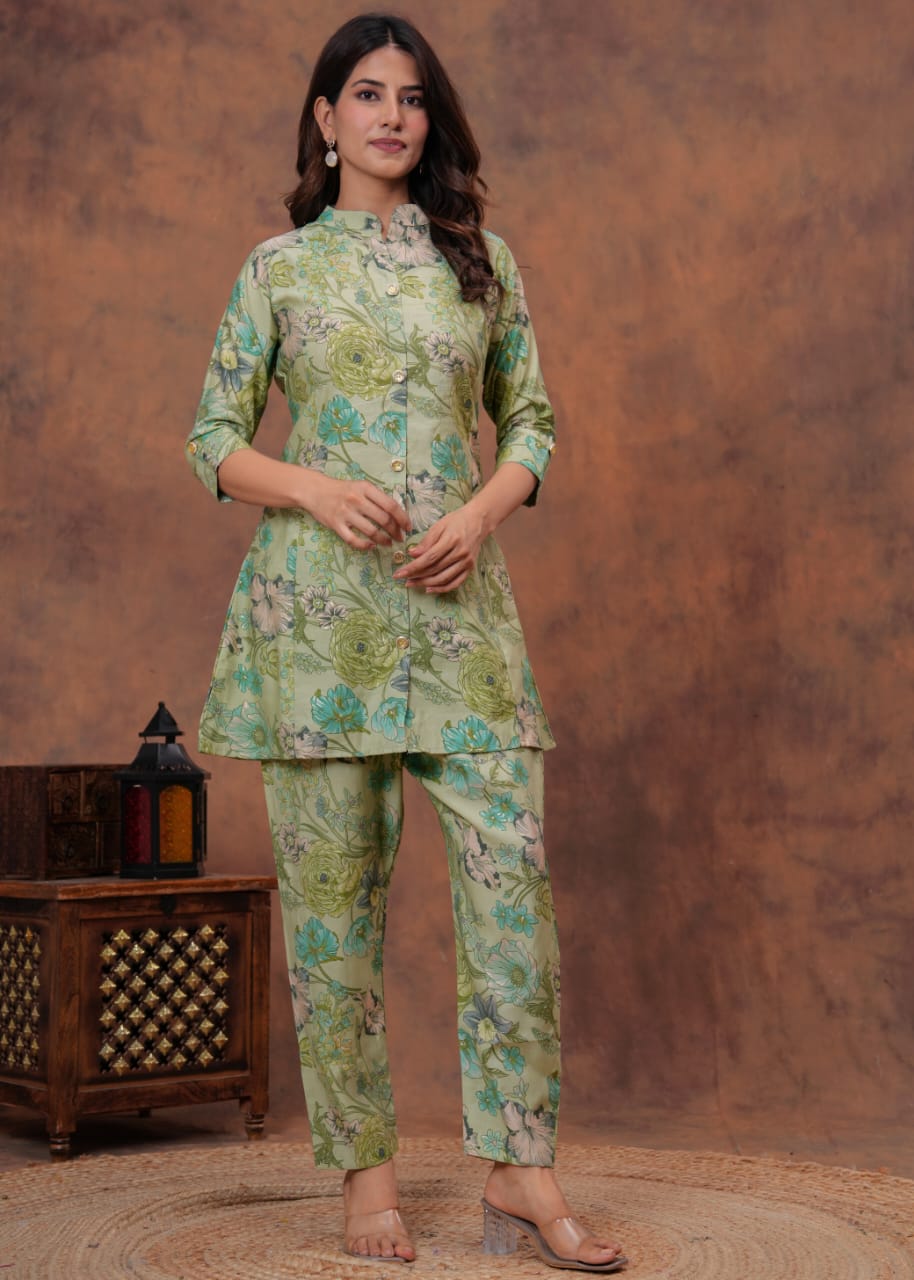 Elegant Muslin Floral Co-ord Set