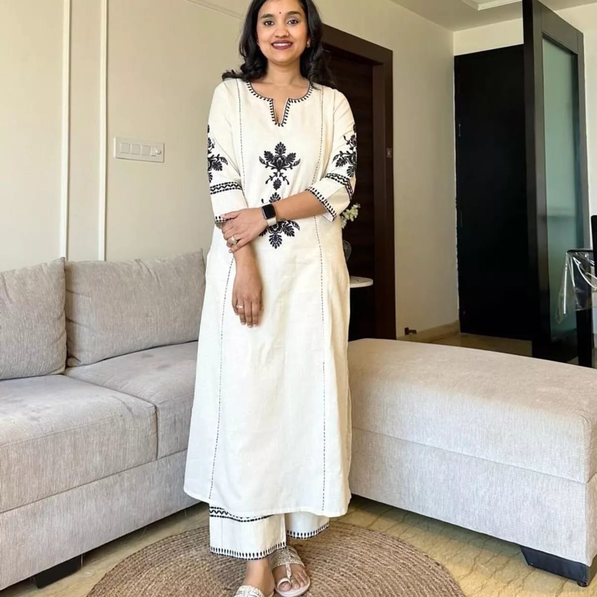 Women’s Cotton Co-ord Set with Embroidery