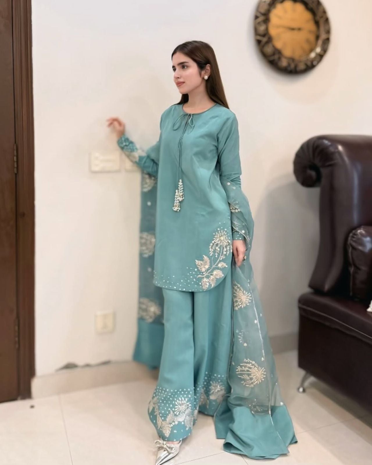 Designer Crepe Silk Suit Set for Women
