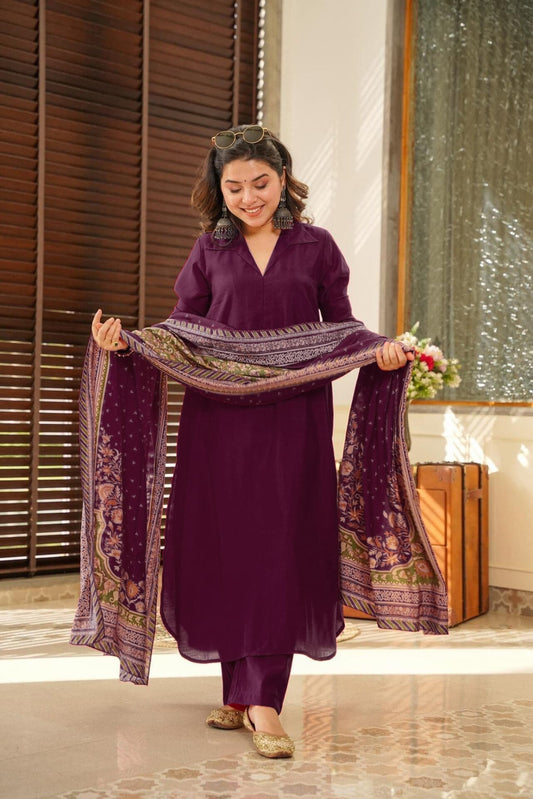 Pure South Cotton Suit Set with Chanderi Silk Dupatta for Women