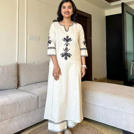 Women’s Cotton Co-ord Set with Embroidery