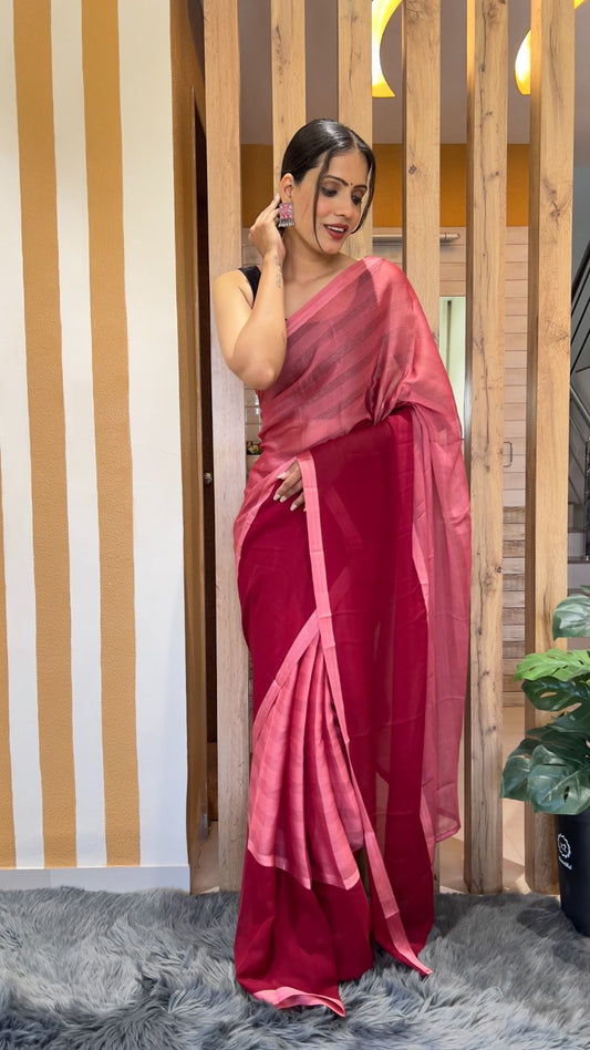 1 Minute Ready to Wear Rimzim Georgette Saree with Blouse