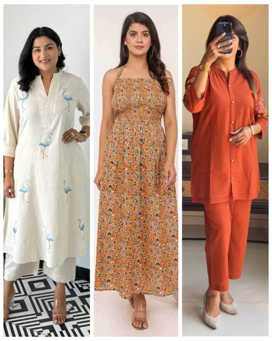 Stylish 3-Piece Kurti Combo Set for Women
