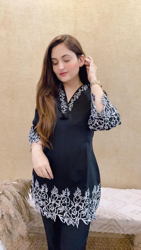 Stylish Black Rayon Co-Ord Set for Women