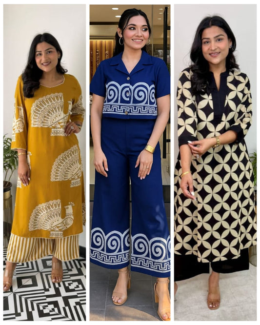 3-in-1 Kurti Combo Set for Women – Affordable & Trendy