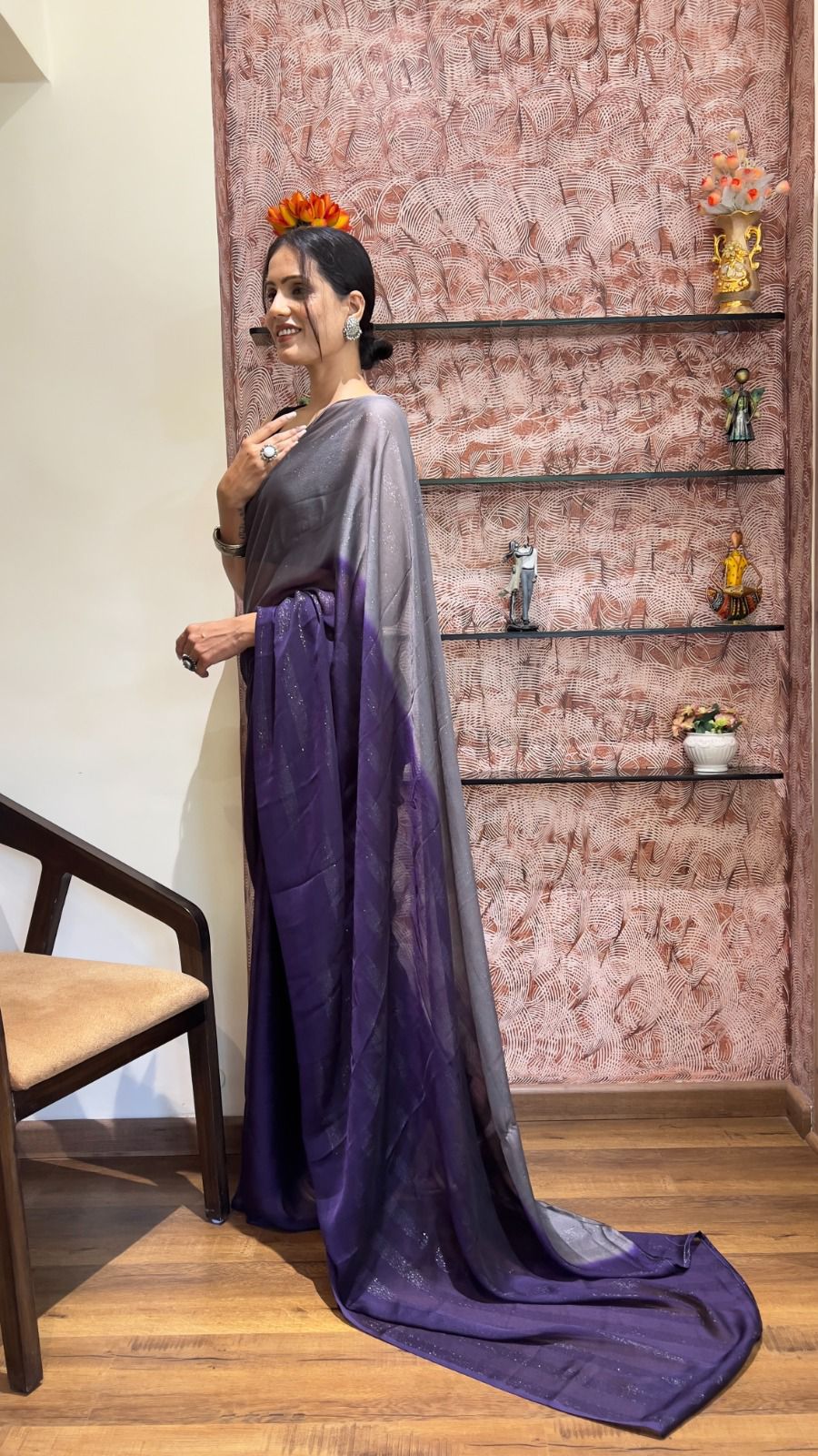 1 Minute Ready to Wear Rimzim Georgette Saree with Blouse