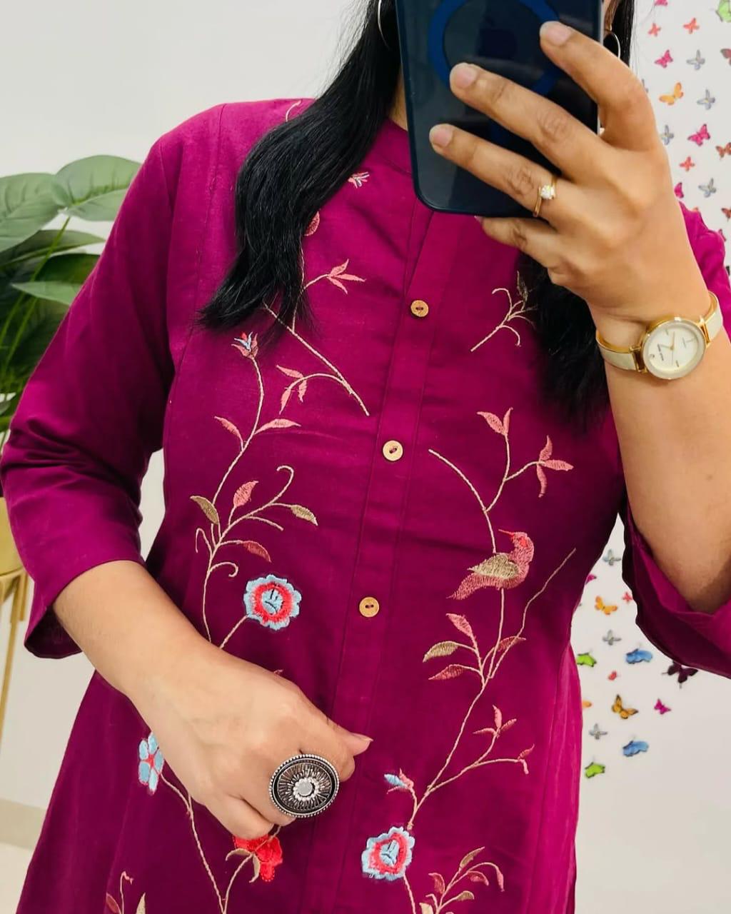 Premium Cotton Embroidered Co-ord Set