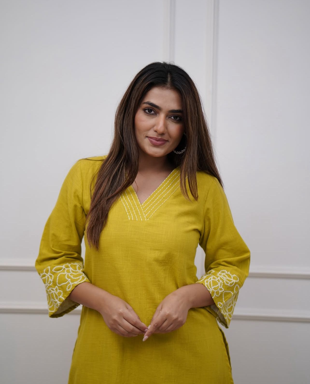 Elegant Cotton Embroidered Kurti Pant Set for Women