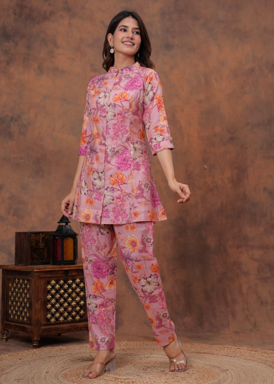 Elegant Muslin Floral Co-ord Set