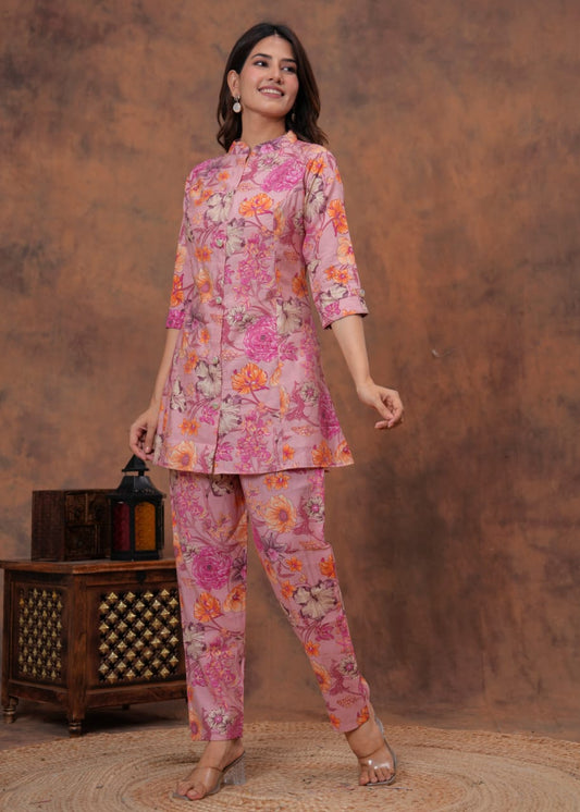 Elegant Muslin Floral Co-ord Set