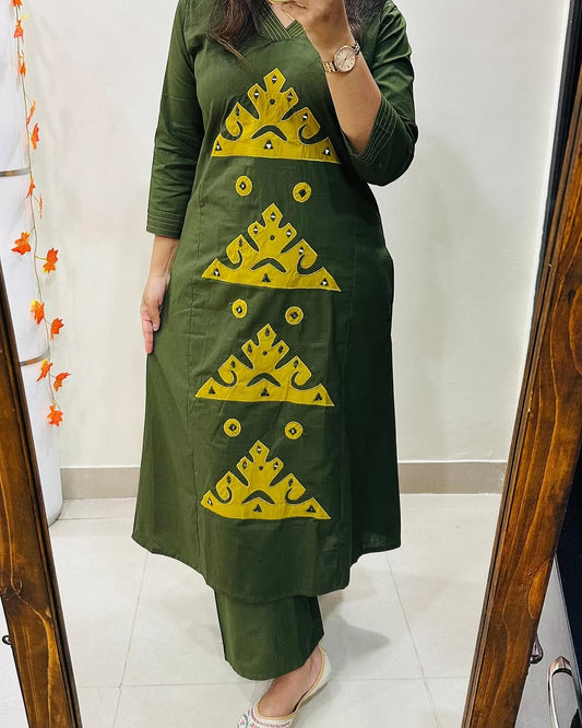 Women's Cotton Patchwork Co-ord Set