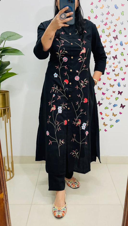 Premium Cotton Embroidered Co-ord Set