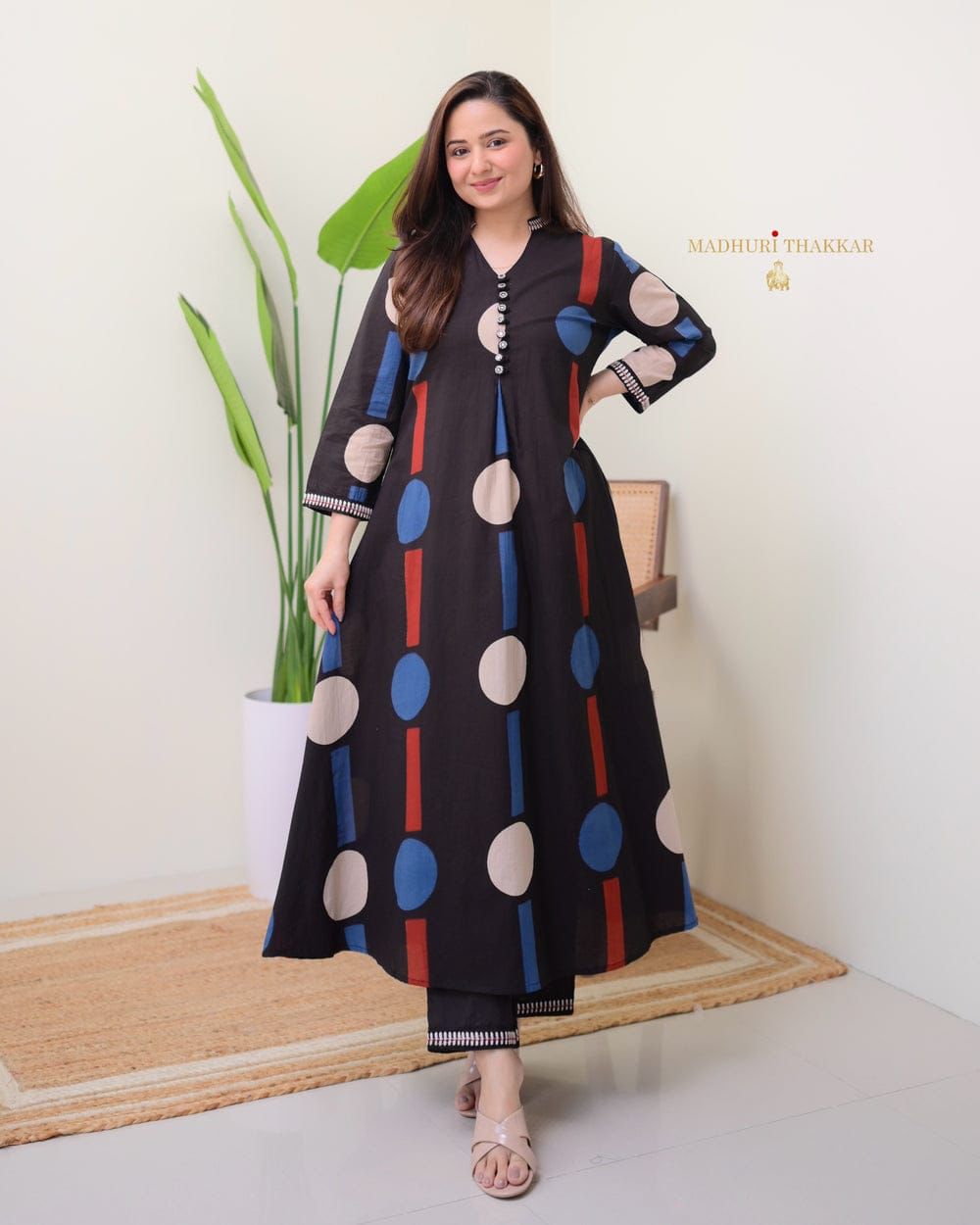 Elegant Cotton Co-Ord Set with Porcine Print