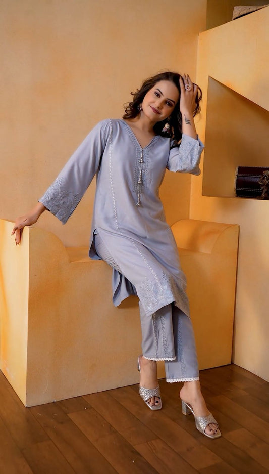 Embroidered Co-ord Set for Women