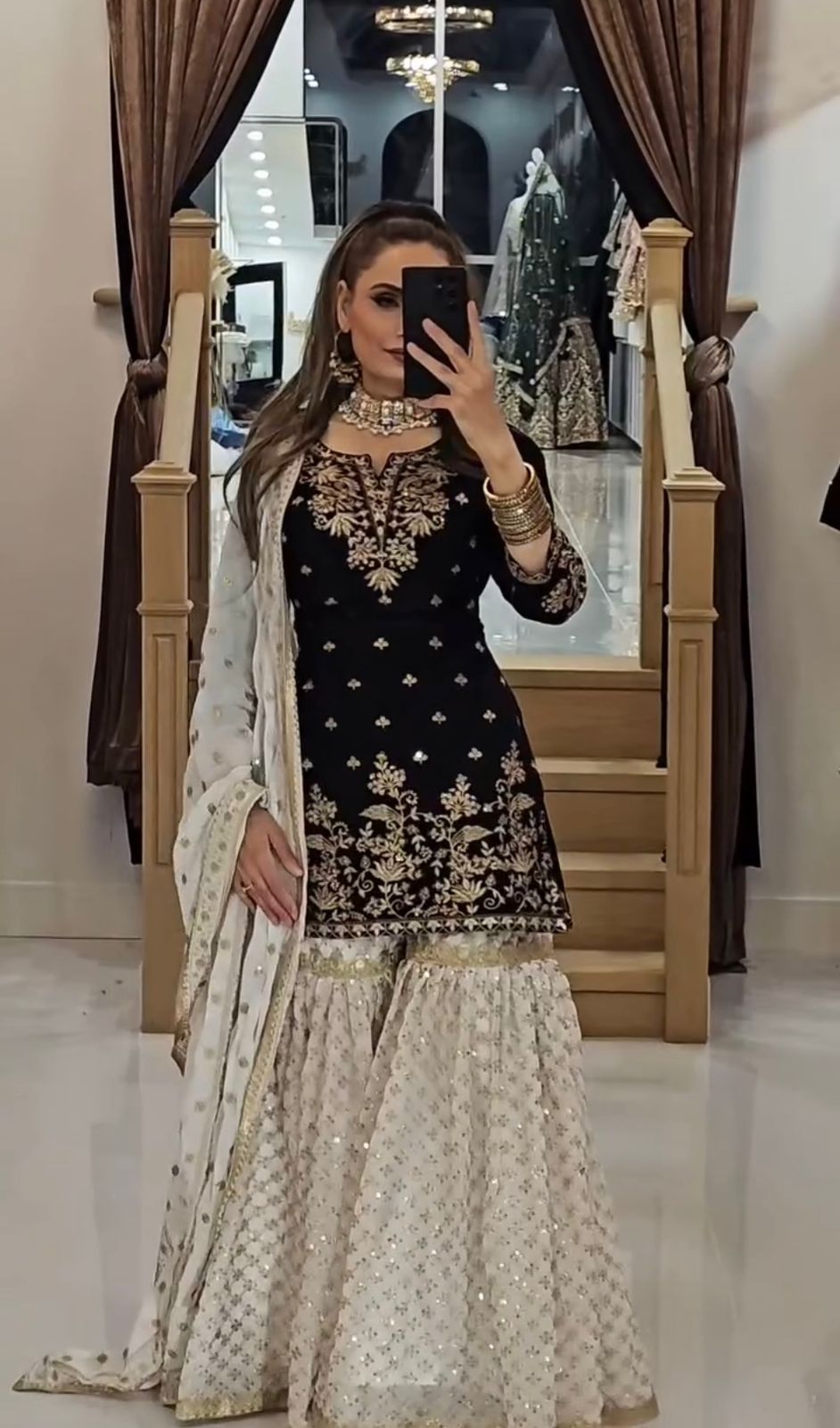 Designer Georgette Embroidered Kurti Set with Dupatta