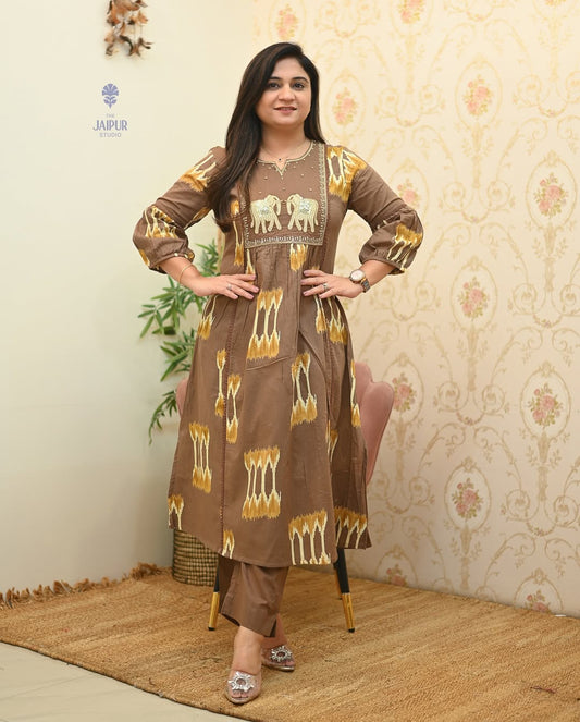 Elephant Embroidery Co-ord Set