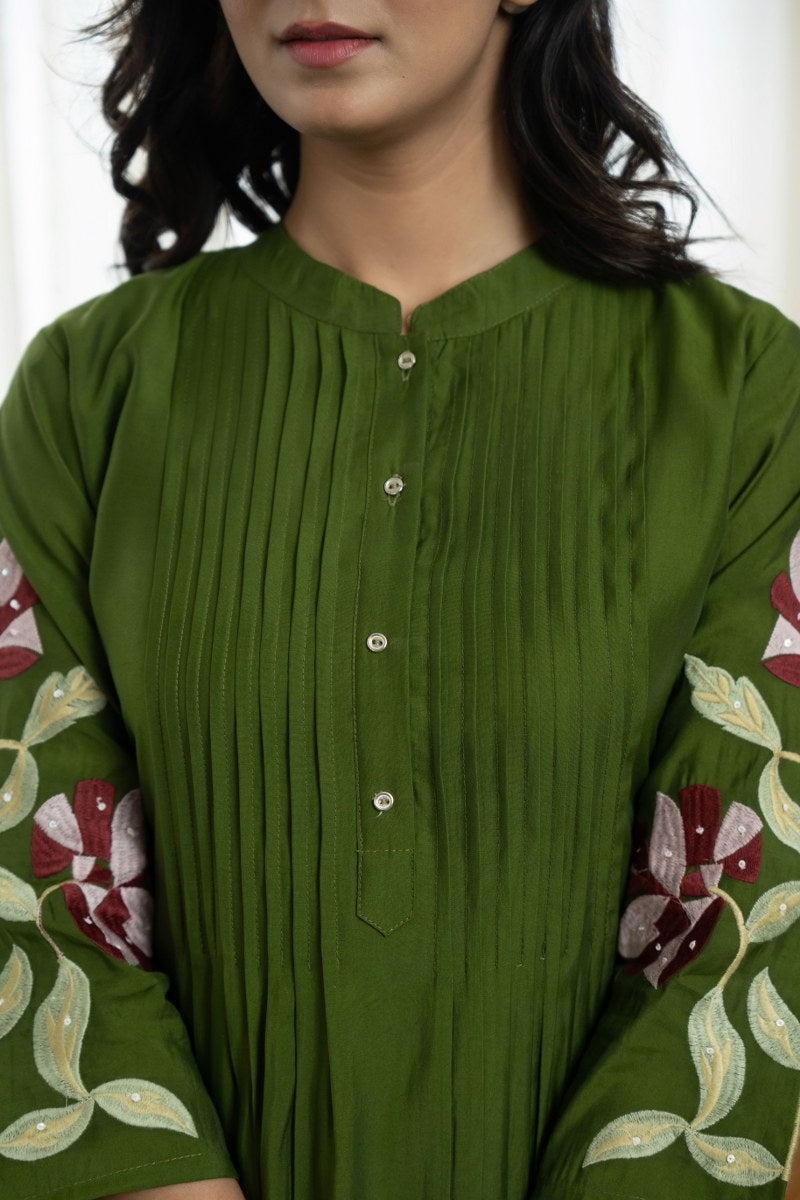 Pure Cotton Embroidered Kurti Pant Set for Women
