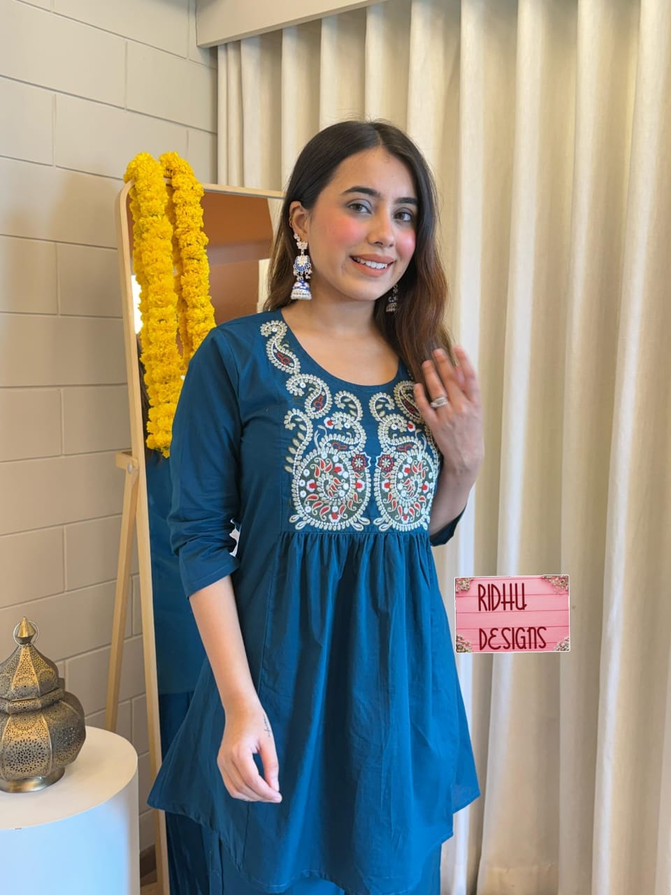 Elegant Embroidered Cotton Co-ord Set