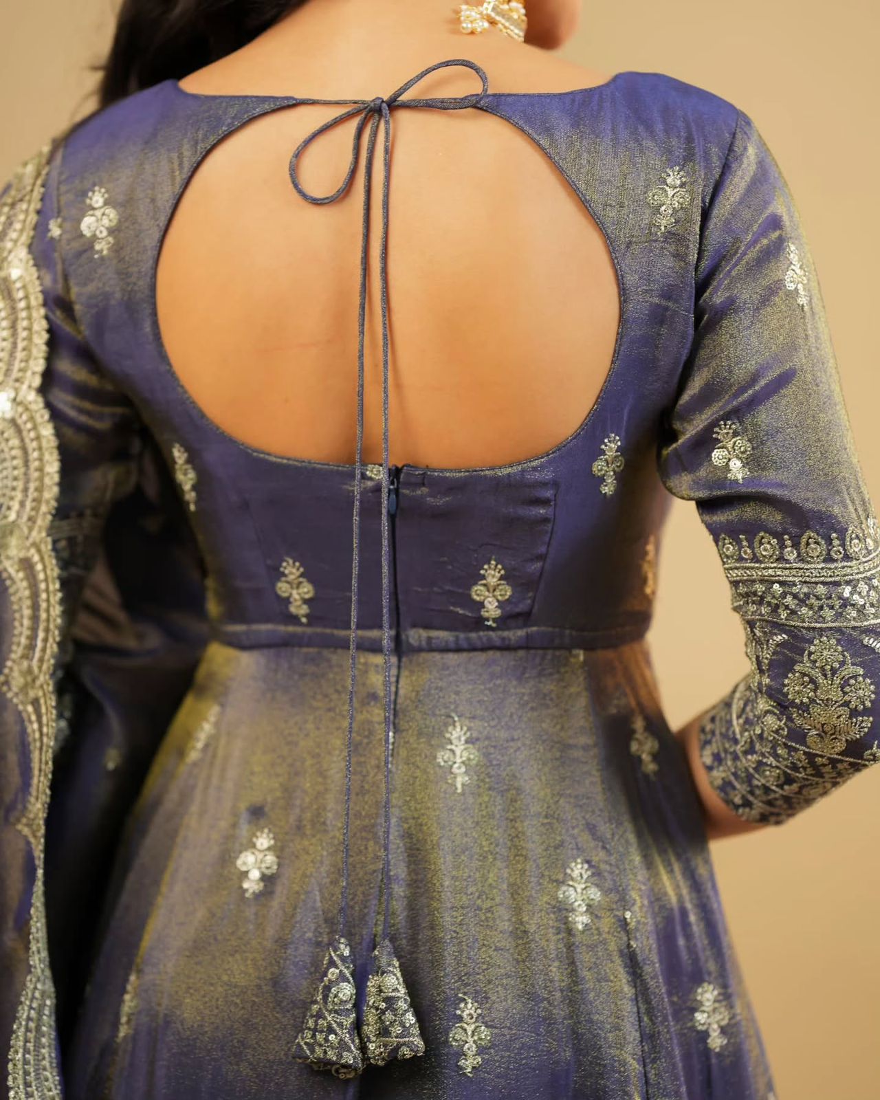 Designer Blue Shimmer Silk Suit with Lehenga & Dupatta – Embroidered Party Wear