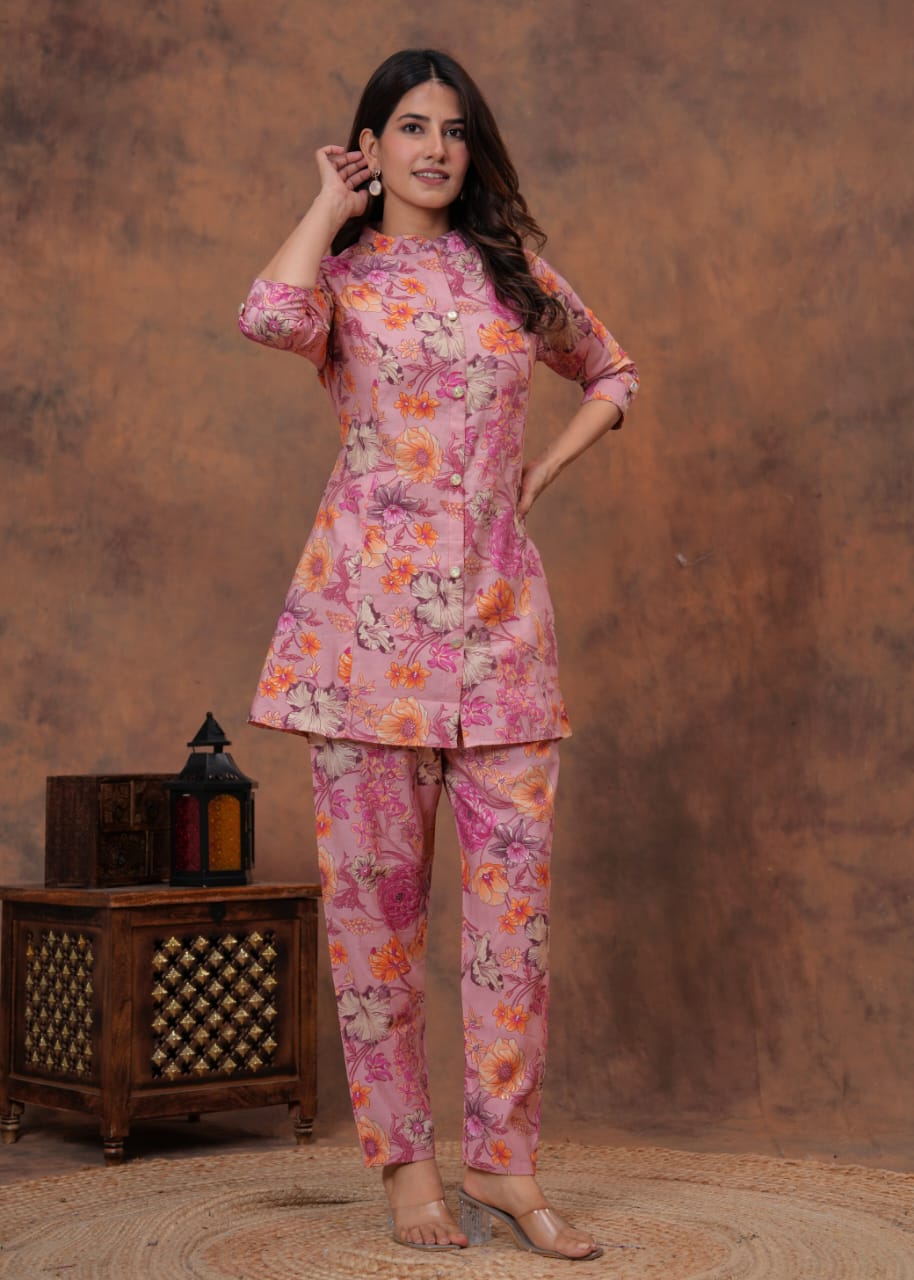 Elegant Muslin Floral Co-ord Set