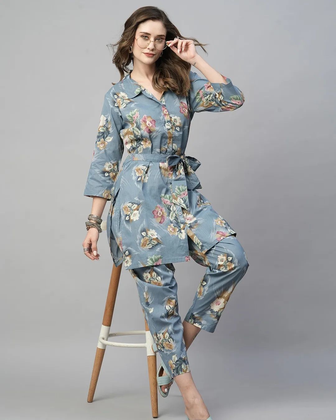 Digital Floral Cotton Co-Ord Set