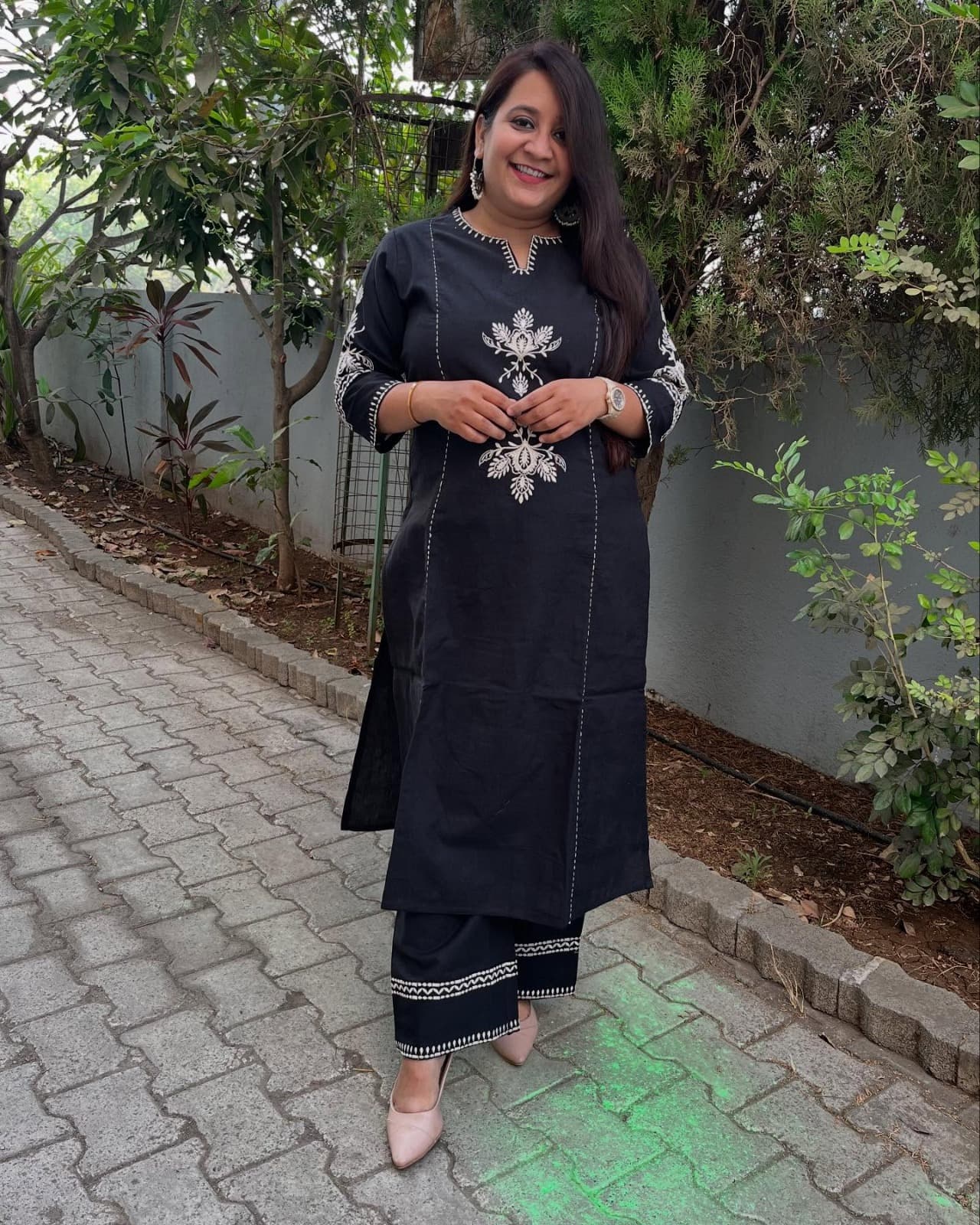 Women’s Cotton Co-ord Set with Embroidery