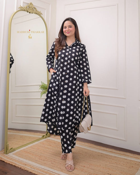 Premium Jaipuri Black Cotton Co-Ord Set