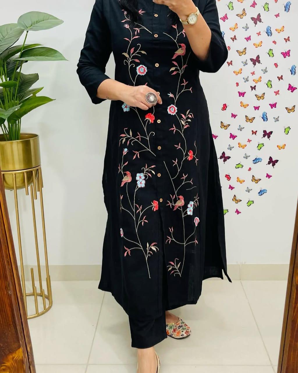 Premium Cotton Embroidered Co-ord Set