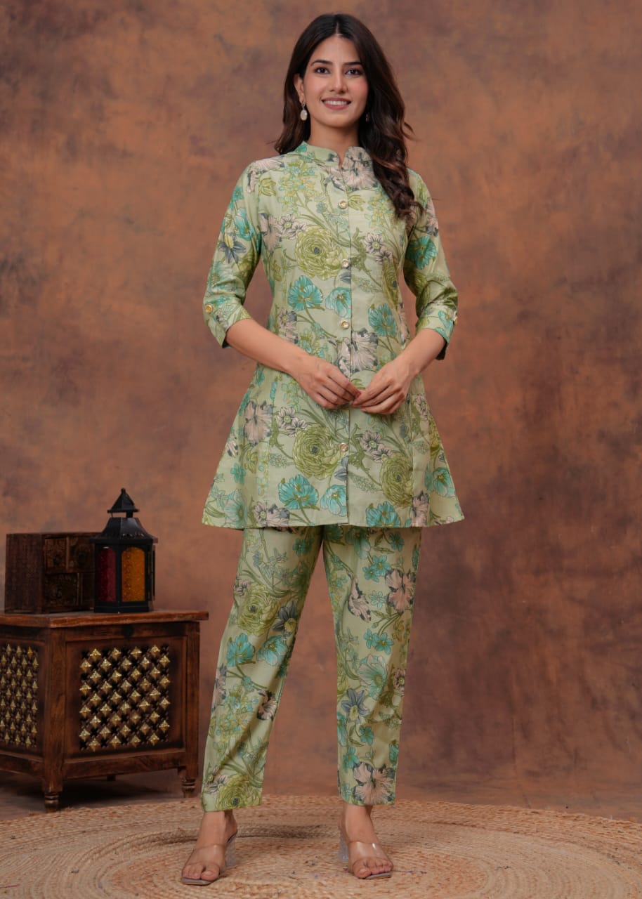 Elegant Muslin Floral Co-ord Set
