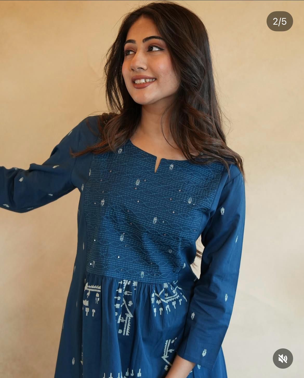 Embroidered Cotton Anarkali Suit Set with Dupatta