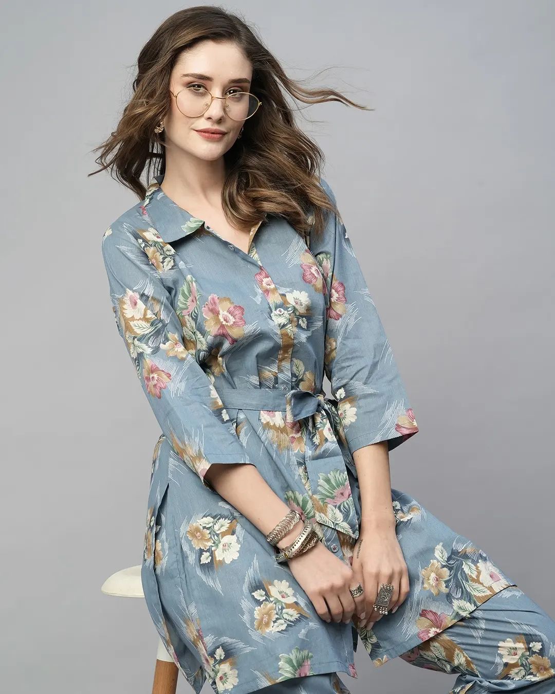 Digital Floral Cotton Co-Ord Set